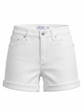 Judy Blue White Denim Shorts Size 32 Frayed Cuff Mid Rise Stretch